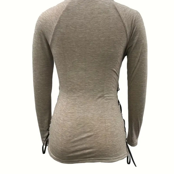 Elegant Beige Wrap Top - Picture 3 of 4